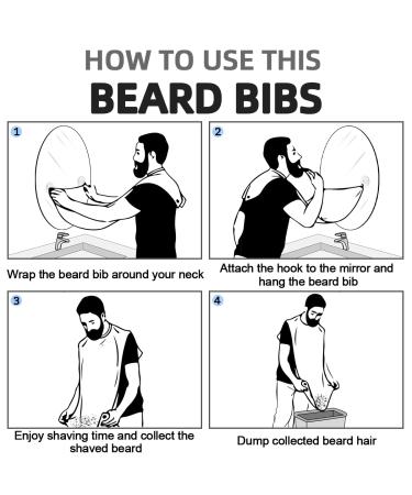 Shark Pattern Beard Bib for Men | Waterproof Hair Catcher & Grooming Cloth - International Shipping Available - Buy Online on GoSupps.com
