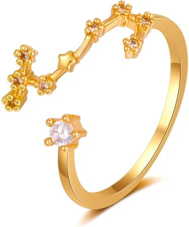 Buy Adjustable 12 Constellation Soda Sign Horoscope Ring | Perfect Birthday Gift for Women & Teen Girls (One Size 16K) - Buy Online on GoSupps.com