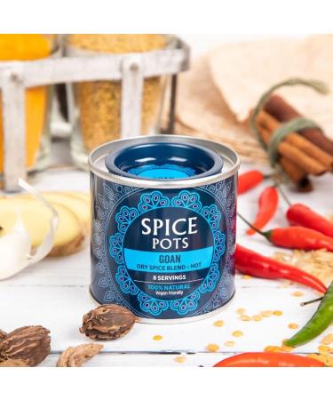 Spice Pots - Goan Curry Powder Multipack Pots 100% Natural Ingredients Vegan and Gluten Free Curry Powder Dry Spice Mix (Warm Heat) 6 x 40g Jars (8 Servings) - Buy Online on GoSupps.com