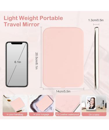 Travel Makeup Mirror with Lights - 360 Rotation Touch Screen, 3 Light Modes, 72 LEDs, USB Rechargeable, Pink - Luminar Bowo Vanity Mirror - Buy Online on GoSupps.com