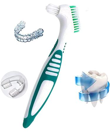 HEIGOO Denture Cleaning Brush - Portable False Teeth Cleaner for Denture Wearers - Green - Buy Online on GoSupps.com