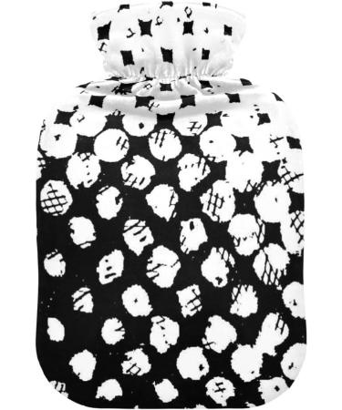 NAANLE 1L Black & White Polka Dot Hot Water Bottle - Transparent Pain Relief & Cold Therapy for Hands & Feet - Buy Online on GoSupps.com