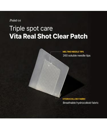 MEDITHERAPY VITA REAL Shot Clear Patch - Dark Spot & Acne Care Hydrocolloid Patch with Pure Vitamin C for Brightening | Korean Skincare (6EA - Buy Online on GoSupps.com