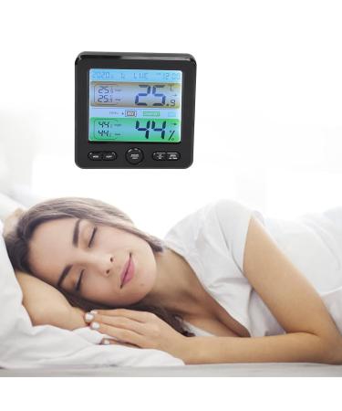 Indoor Thermometer & Digital Alarm Clock - Accurate Temperature for Bedroom | DC5V ABS Black Design - Buy Online on GoSupps.com