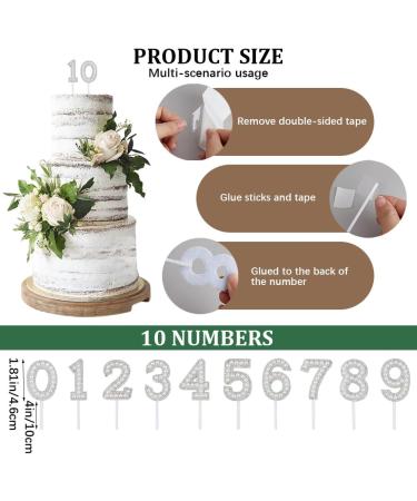 CRASPIRE 10 Sets Number Cake Topper Imitation Pearl Rhinestone 0-9 Number White Birthday Cake Plug in Decorations for Birthday Party Wedding Anniversary Supplies - Buy Online on GoSupps.com
