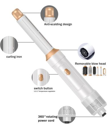 6 in 1 Hair Dryer Brush Set | Volumizer Curler & Straightener | Detachable Hot Air Brush for Effortless Hair Styling - Buy Online on GoSupps.com