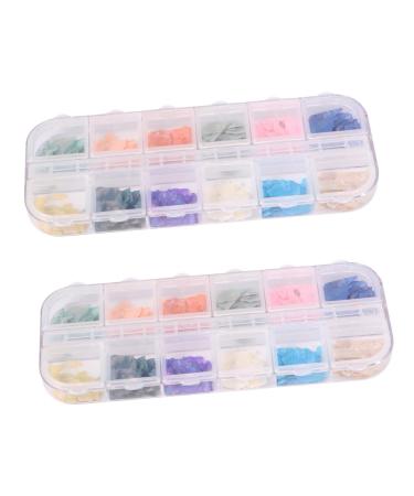 POPETPOP Nail Shell Slices 2 Boxes Rhinestones 3d Nail Art Stickers Nail Art Gems Rhinestone for Nails Crystal Ornaments Nail Crystal Jewelry Decor Nail Ornament Shell Pieces Colorful