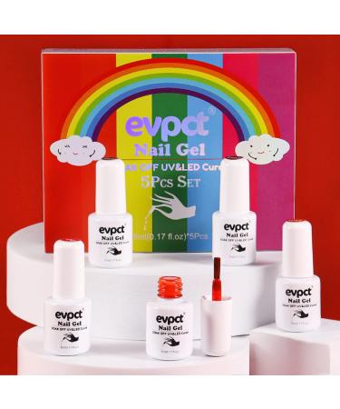 evpct Dark Ruby Red Gel Nail Polish Set - 5Pcs Kit for Women | Soak Off UV LED Cured | Summer Autumn Fall Colors | Holidays Gift | Nail Art -D SetD - Buy Online on GoSupps.com