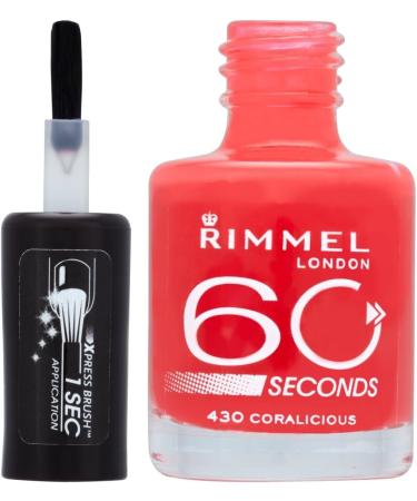 Rimmel 60 Seconds Nail Polish Coralicious Coralicious 8 ml (Pack of 1) - Buy Online on GoSupps.com