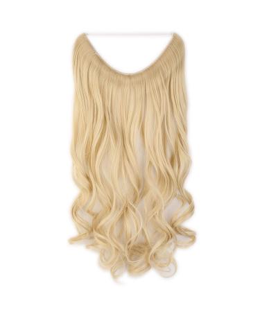 Hairpiece Extensions - Invisible Wire Bleached Blonde 50cm - 90g Wavy Thickening Hair Extensions - Buy Online on GoSupps.com