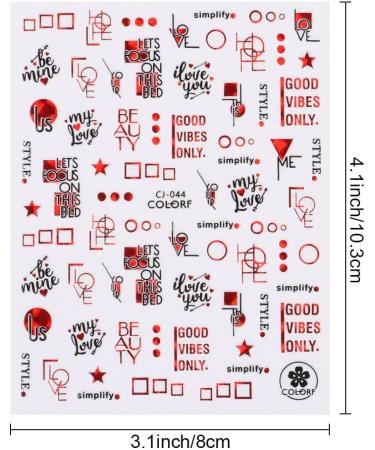 Valentine Gift Rose Lip Manicure 3D Nail Decor Lover Heart Nail Stickers Adhesive Decals(1) Style 01 - Buy Online on GoSupps.com