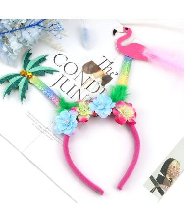 HAKJXOS Flower Headband for Women - Luxury Coconut Tree Flamingos Hair Accessory for Summer Beach Parties (1 Pc) - Buy Online on GoSupps.com