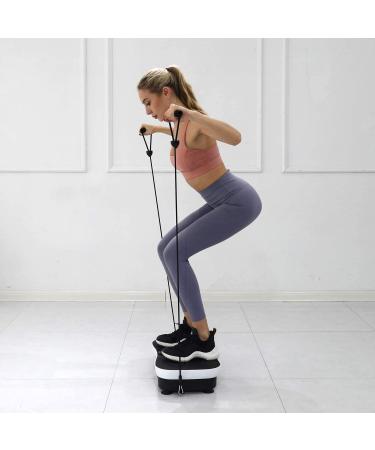 Vibration Plate Exercise Machine with Remote Control & Resistance Bands - Black & White - Buy Online on GoSupps.com