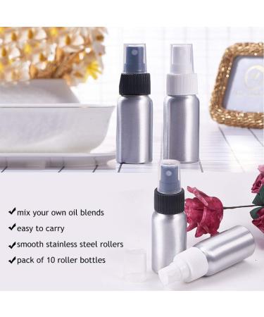 Pandahall Elite 10-Pack 30ml Refillable Aluminum Spray Bottles - Platinum Fog Atomizers White & Black Heads - Perfect for Travel & DIY - Buy Online on GoSupps.com