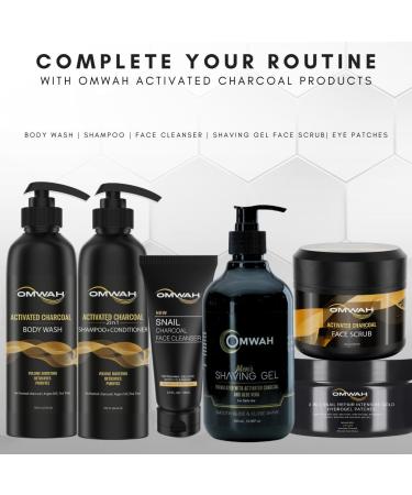 OMWAH Body Wash with Activated Charcoal Argan Oil & Tea Tree - 23.66 oz | Nourishing & Detoxifying Cleanser for All Skin Types - Buy Internationally - Buy Online on GoSupps.com