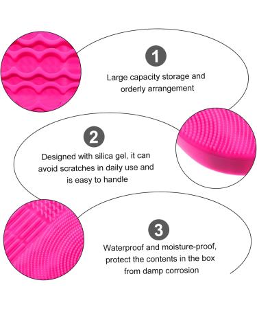MAGICLULU 2 1 Makeup Brush Holder Makeup Brush Pad Mat Makeup Brush Cleaning Tool Brush Pad Rack Face Cleaning Pad Makeup Cleaner Mat Silicone Tools Portable Silica Gel Drying Rack 11x10cm Rosy - Buy Online on GoSupps.com