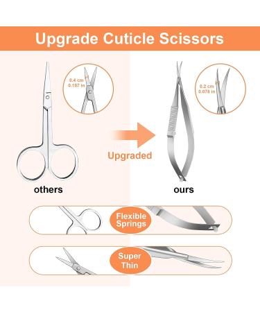 CGEB Cuticle Scissors for Women - Stainless Steel Curved Manicure Scissors for Nail, Dry Skin, Eyebrow & Eyelash Care - Buy Online on GoSupps.com