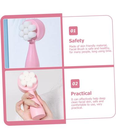 Ipetboom Double Sided Facial Cleansing Brush Lady Facial Brush Silicone Face Scrubber Brush for Face Cleaning Brush Female Facial Brush Silica Gel 3d Pores Makeup Brush Pink - Buy Online on GoSupps.com