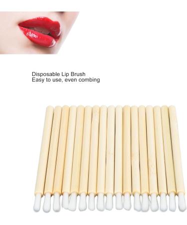 Bamboo Handle Lip Brush Portable Lipstick Applicator 100pcs Nylon Fiber Lip Brush - Buy Online on GoSupps.com