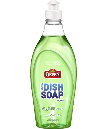 Gefen Green Apple Blossom Ultra Dish Soap 26.45oz Soft on Hands Tough on Dishes Kosher