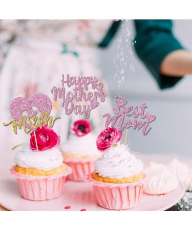 24 Pcs Mother's Day Cupcake Toppers Theme Party Cake Decoration Celebration Holiday Props Card Dessert Insert MGPFERD - Buy Online on GoSupps.com