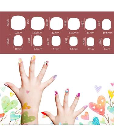 144 Pieces Kids Stick On Nails Full Cover Children False Nails Short Kids Press on Nails Sets Fake Cartoon Nails for Girls - Buy Online on GoSupps.com