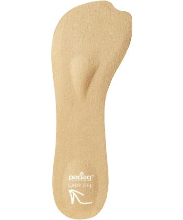 Pedag Lady Gel Insoles | Made in Germany | Ultra Thin Metatarsal & Heel Pads for High Heels | Velour Top | Size Medium US 8-10 / EU 38-40 | Tan | 1 Pair - Buy Online on GoSupps.com