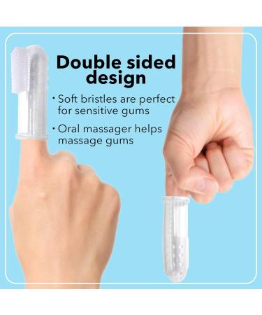 Gadgetime USA Baby Finger Toothbrush Set - Silicone Toddler Training Toothbrush with 3 Cases - Oral Hygiene for Kids & Pets - Buy Online on GoSupps.com