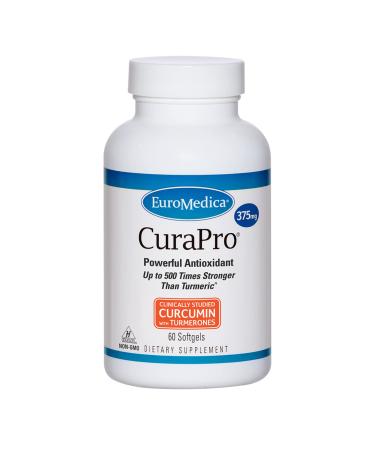 Euromedica CuraPro - 375mg  60 Softgels - High Potency Turmeric Curcumin Supplement - Clinically-Studied Liver  Brain  Heart & Immune Support - 60 Servings - Buy Online on GoSupps.com