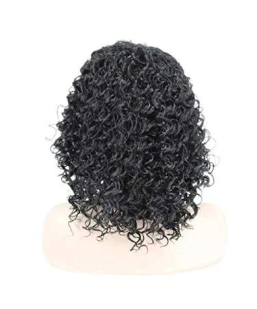 BGHJUE Short Curly Wig - Brazilian Lace Front Human Hair Wig with Baby Hair 35cm Black - International Shipping - Buy Online on GoSupps.com