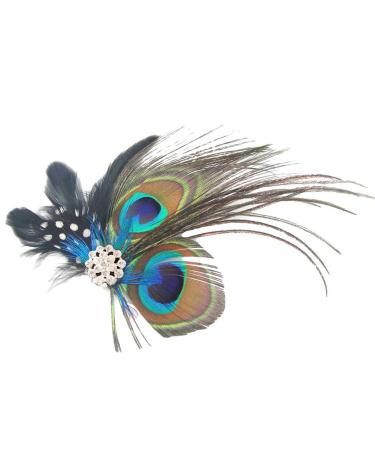 Charming Peacock Feather Hair Clip | Retro Party Accessory & Bridesmaid Gift | Stylish Hair Accessory (10-15 cm) - Buy Online on GoSupps.com