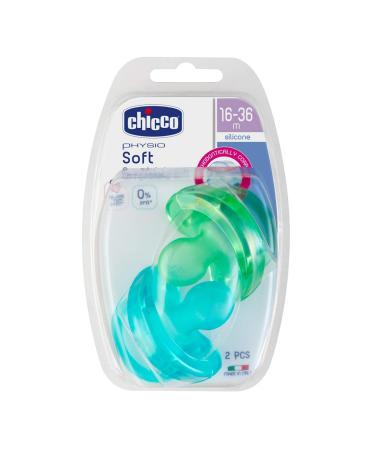 Chicco Physio Soft Pacifier 100% Silicone - 16-36 Months (2 Pack) - Green/Blue | International Shipping - Buy Online on GoSupps.com