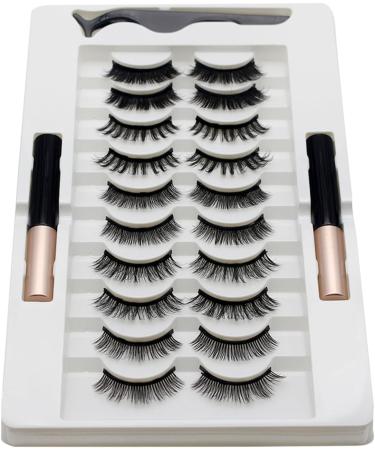 TONXX 10 Pairs Magnetic Eyelashes and Eyeliner Kit Reusable 3D Magnetic False Lashes Extension Needed for Makeup 3# - Buy Online on GoSupps.com