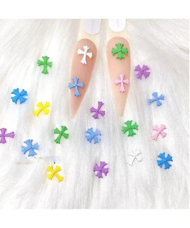 20pcs Black Cross Nail Charms - Colorful 3D Nail Art Decorations - Buy Online on GoSupps.com