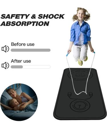 Vonoga Non-Slip 8mm Jump Rope Mat - Shock Absorption Indoor/Outdoor Padded Mat for Cross Rope Exercise - Black - Buy Online on GoSupps.com