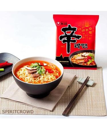 Nong Shim Shin Ramyun Instant Ramen Noodle Halal 120g (Pack of 20) Include Free SPIRITCROWD Chopsticks - Buy Online on GoSupps.com