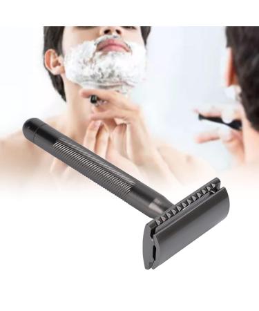 High-Quality Manual Razor - Portable Double-Edged Metal Razor with Zinc Alloy & Brass Handle for Home & Salon Use (Black) - Buy Online on GoSupps.com