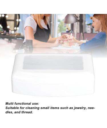 Portable ABS Makeup Tool Cleaning Box with Separate Filter Layer Convenient for Nail and Jewelry Cleaning (White) - Buy Online on GoSupps.com