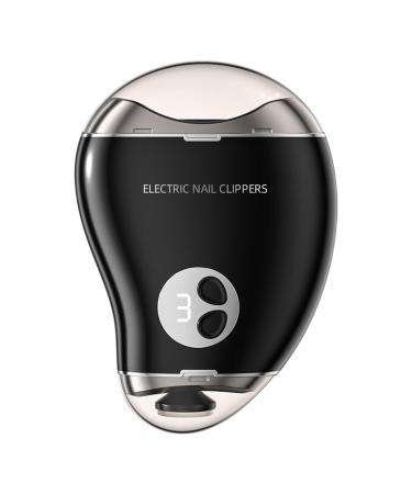 Electric Nail Trimmer - Mango Shape Electric Nail Trimmer | Double Head Nail Sharpener | 3 Speed Safe Electric Nail Trimmer | Automatic Nail Trimmer and File | Double-Head Trimming Nail Sharpener for Black