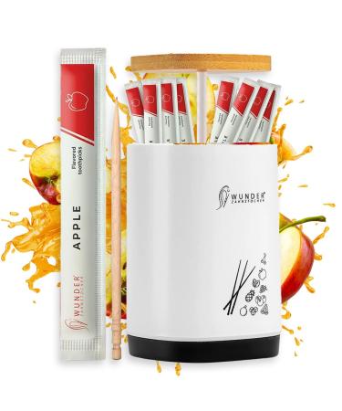 Miracle toothpick with taste - 100x toothpick individually packaged + 1x toothpick dispenser - oral hygiene - fresh breath - donor for toothpicks - individually packaged toothpick (apple) - Buy Online on GoSupps.com