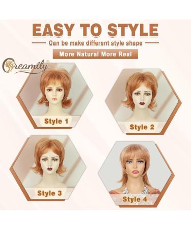 Rose Golden Blonde Pixie Cut Wig for Women - Shaggy Layered Mullet Rocker Style - Buy Online on GoSupps.com
