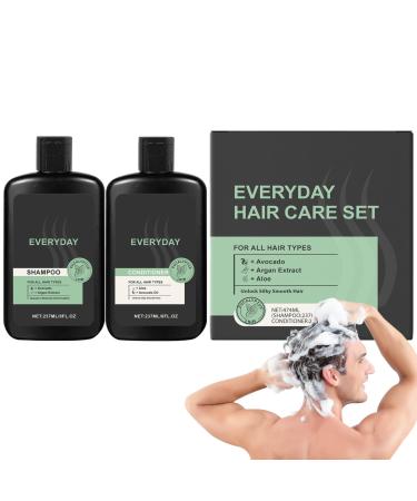 G n rique Shampoo and Conditioner Set for Men 473 ml Hydrating Hair Care Kit Soothing Scalp Relief Formula Root Repair & Nourishment (Refreshing & Moisturizing) for Dry Itchy Scalp