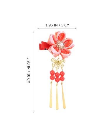 Solustre Japanese Hair Accessories - Torture Hair Clip Kimono Hairpins & Tassel Hair Clips | Geisha Hair Jewelry (Red) for Outdoor Use - Buy Online on GoSupps.com