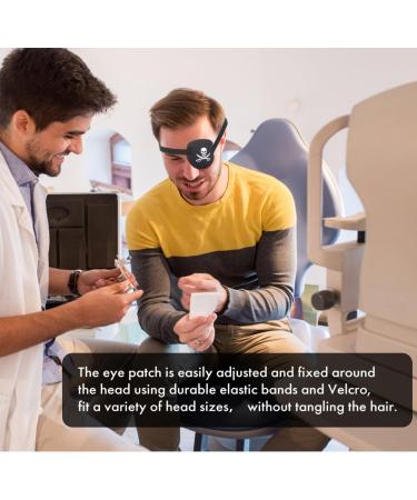 2 Pcs Pirate Eye Patch - 3D Black Eye Patches for Adults & Kids | Adjustable Medical Eye Patch for Lazy Eye | Skull & Crossbone Costume Accessory - Buy Online on GoSupps.com