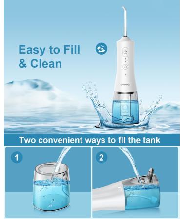 Operan Upgraded Cordless Water Flosser - 300ml, IPX7 Waterproof, USB Rechargeable - White - Buy Online on GoSupps.com