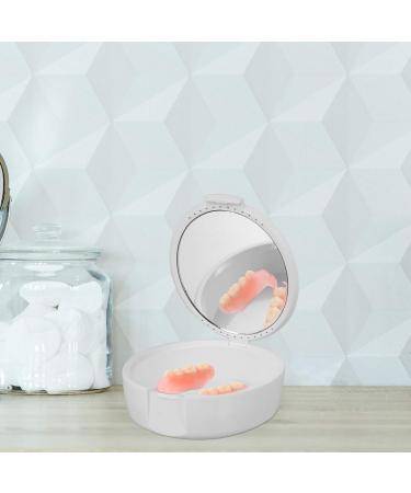 Denture Case - Portable Denture Bath Holder for Travel - White - Buy Online on GoSupps.com