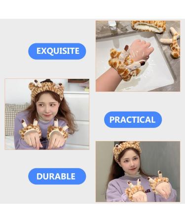 FOMIYES Face Wash Headband: Giraffe Headband with 2 Wristbands - Animal Spa Makeup Headband Wristbands Set Women Cosmetic Headwrap for Spa Yoga Makeup Washing Face - Buy Online on GoSupps.com