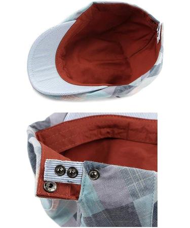 Gudessly Mens Adjustable Colorful Striped Plaid Ivy Newsboy Cap - Pink - Buy Online on GoSupps.com