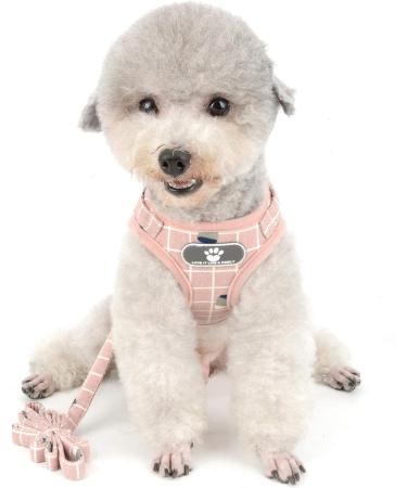 Zunea Small Dog Harness & Lead Set | Adjustable Reflective Step-in Chihuahua Vest | Escape Proof & Padded Plaid Puppy Jacket | Pink XS (Chest 26cm) - Buy Online on GoSupps.com