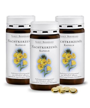Sanct Bernhard evening primrose oil capsules with gamma-linolenic acid | 600 capsules | Pack of 3 399 g (1 pack) - Buy Online on GoSupps.com